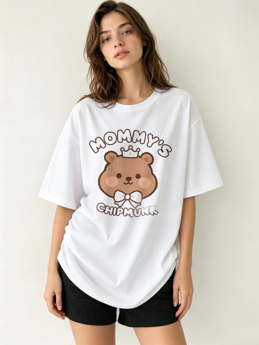 Longline Tee Oversized - تي شيرتات قطنية دائرية الشكل بلون