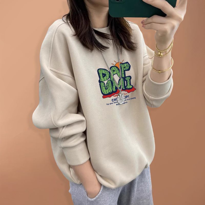 Oversized Crewneck Fleece - سترة نسائية فضفاضة من القطن الخالص