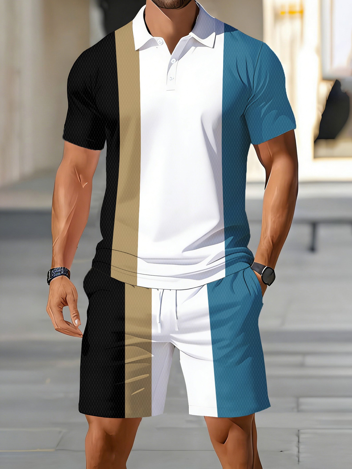 Street Fashion Summer 2026 - طقم قميص بولو رجالي جديد لصيف
