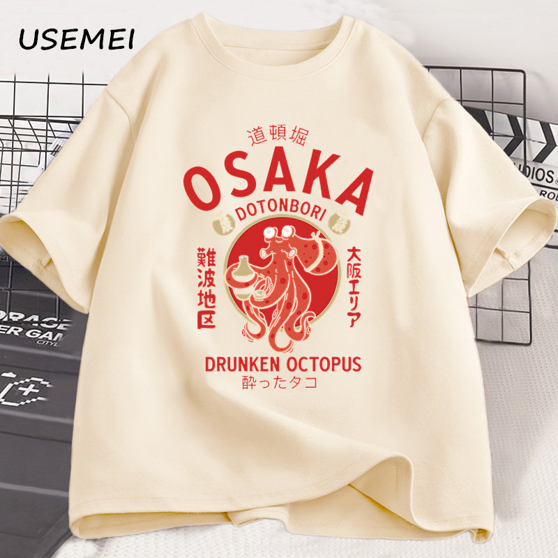 Street Fashion Osaka - أوساكا دوتونبوري، تي شيرتات برسومات الأخطبوط