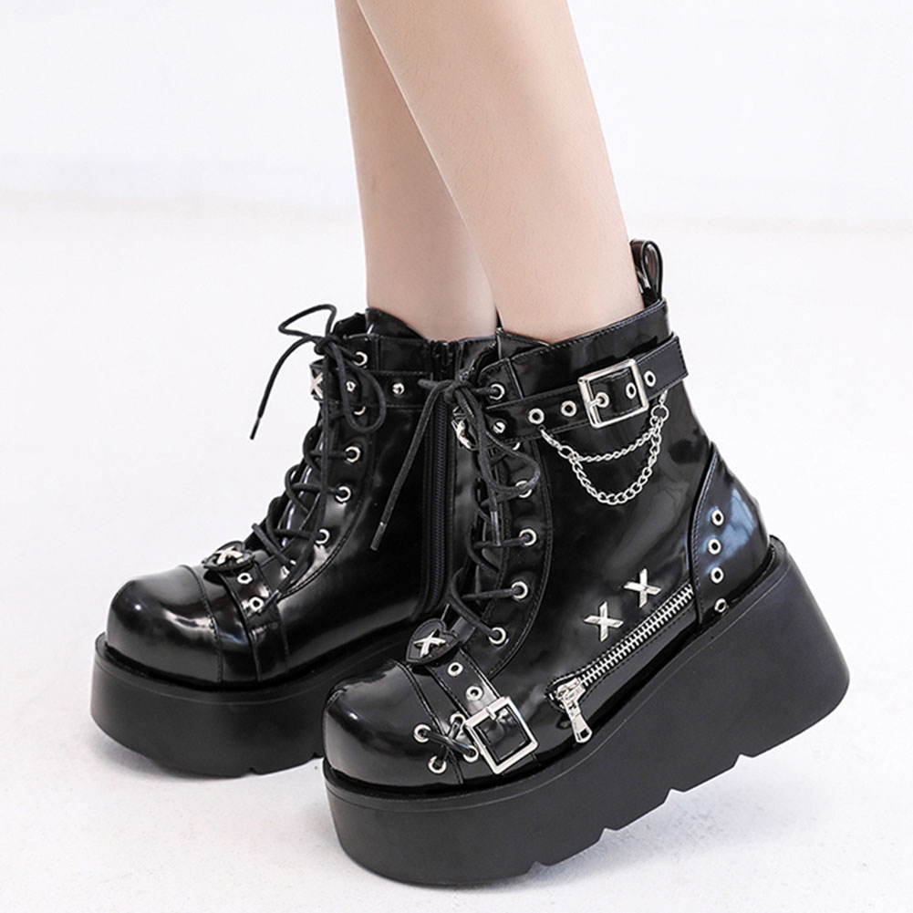 Street Fashion Goth - أحذية نسائية جديدة تمامًا، بوت كاحل