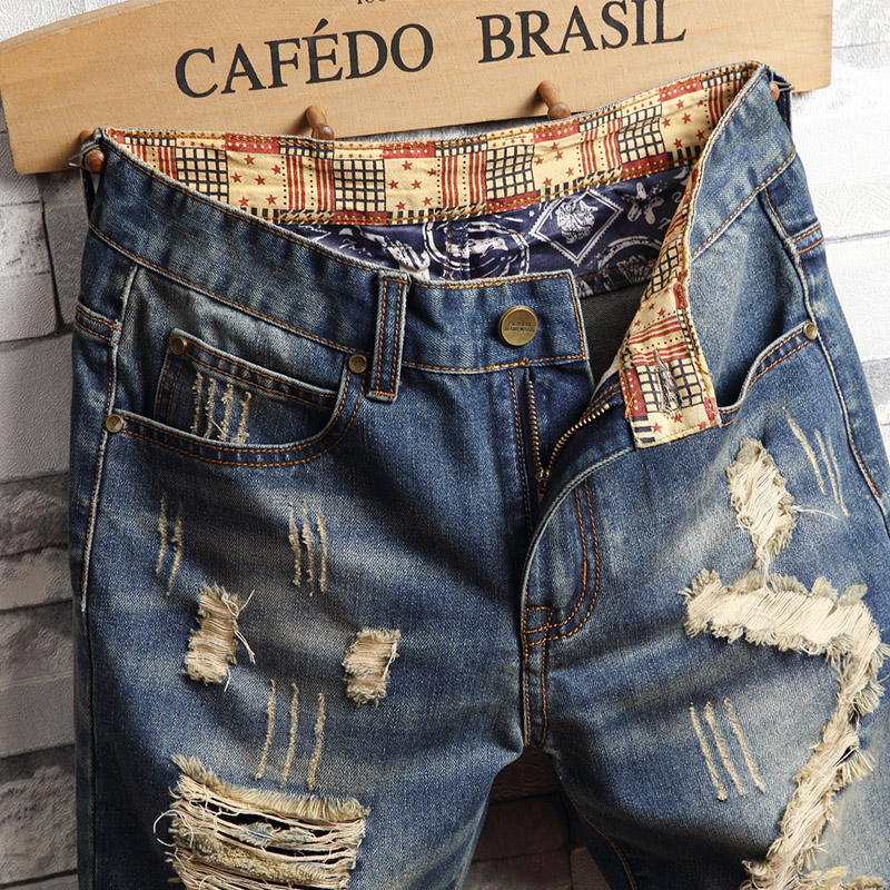 شورت جينز ممزق للرجال بأسلوب ا - مراجعة Street Fashion Baggy وسعره
