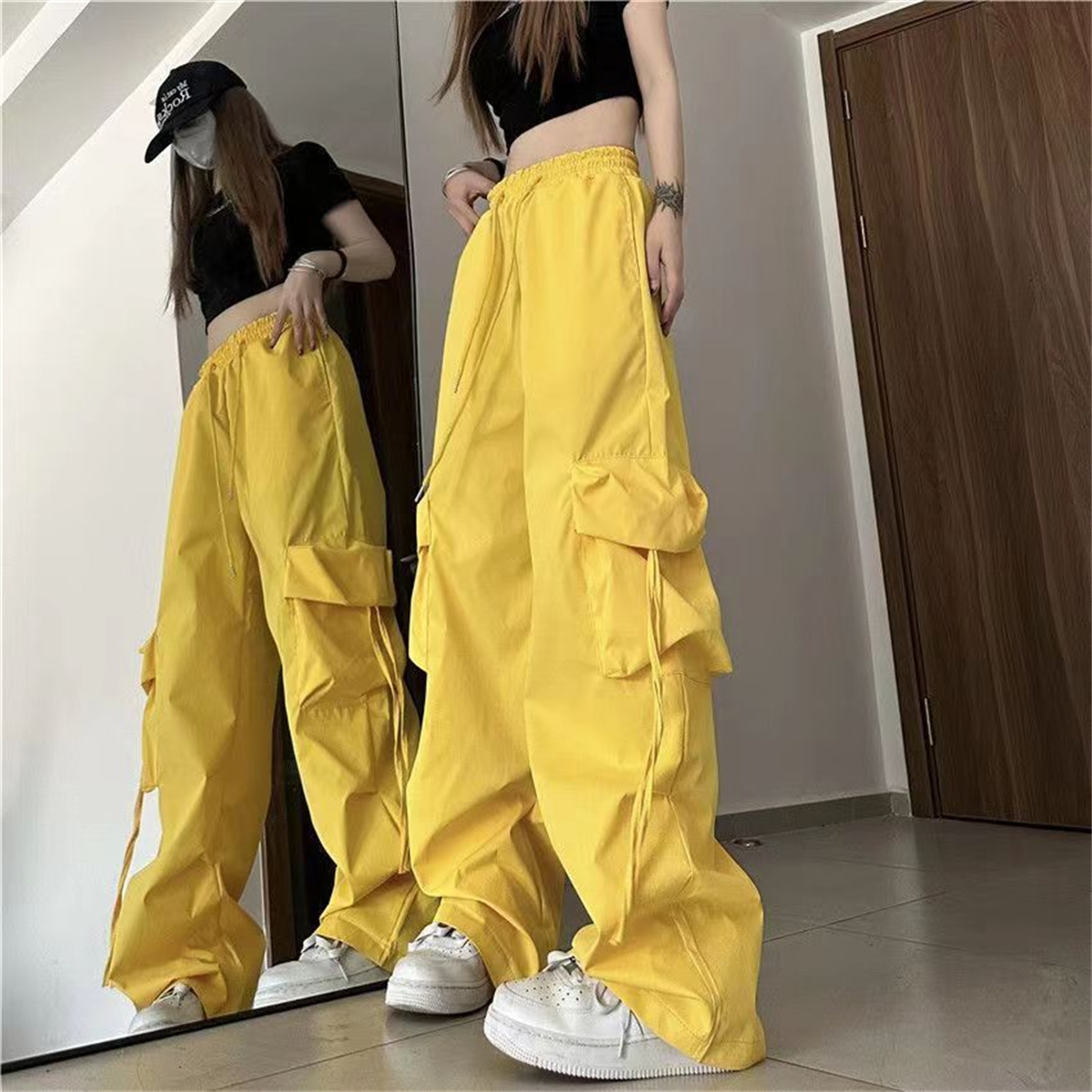 بنطلون نسائي واسع بجيوب كبيرة، - مراجعة Street Fashion England وسعره