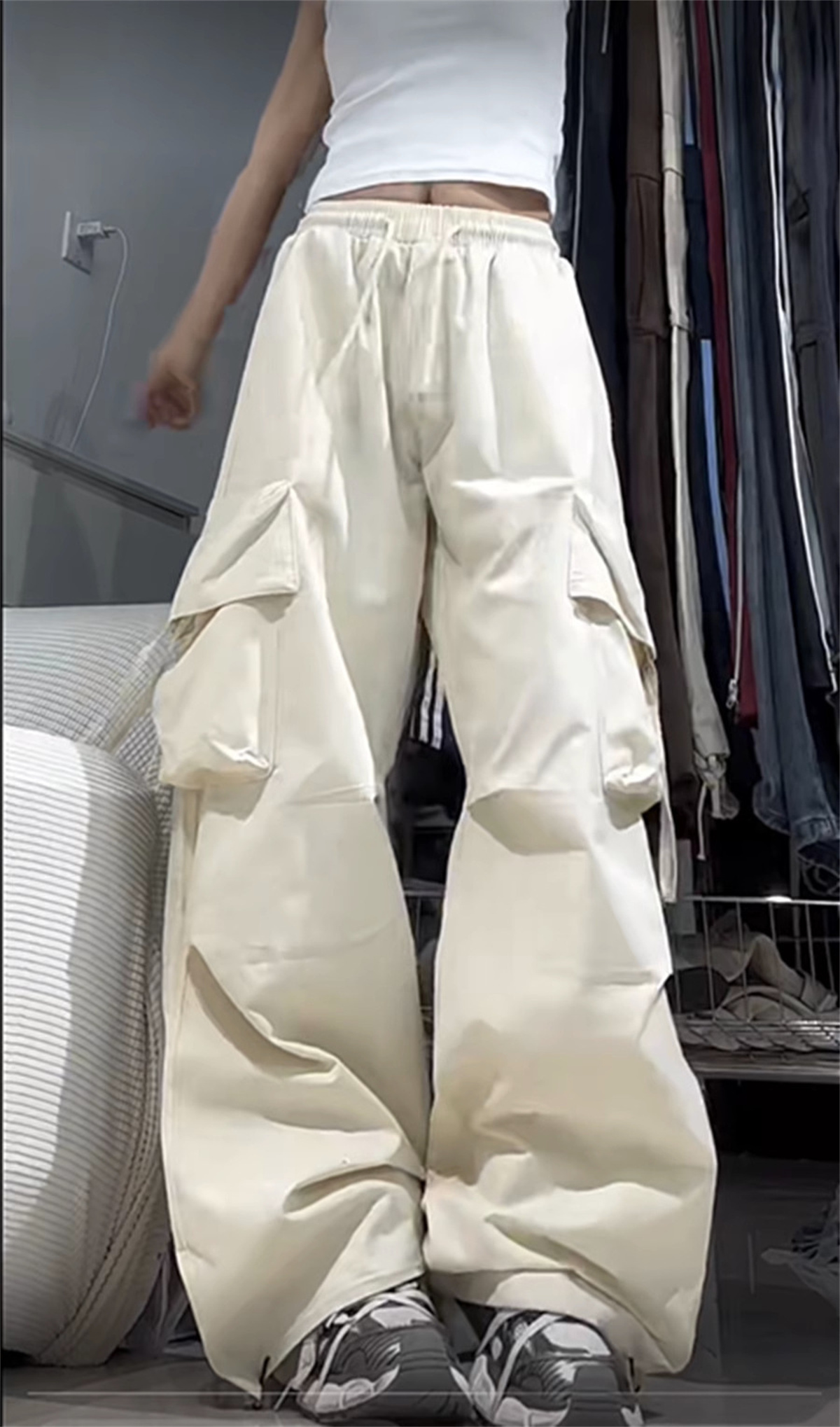 بنطلون نسائي واسع بجيوب كبيرة، - مراجعة Street Fashion England وسعره