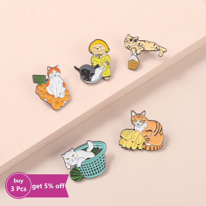 Funny Street Stall Cats Enamel - مراجعة Street Fashion Vendors وسعره
