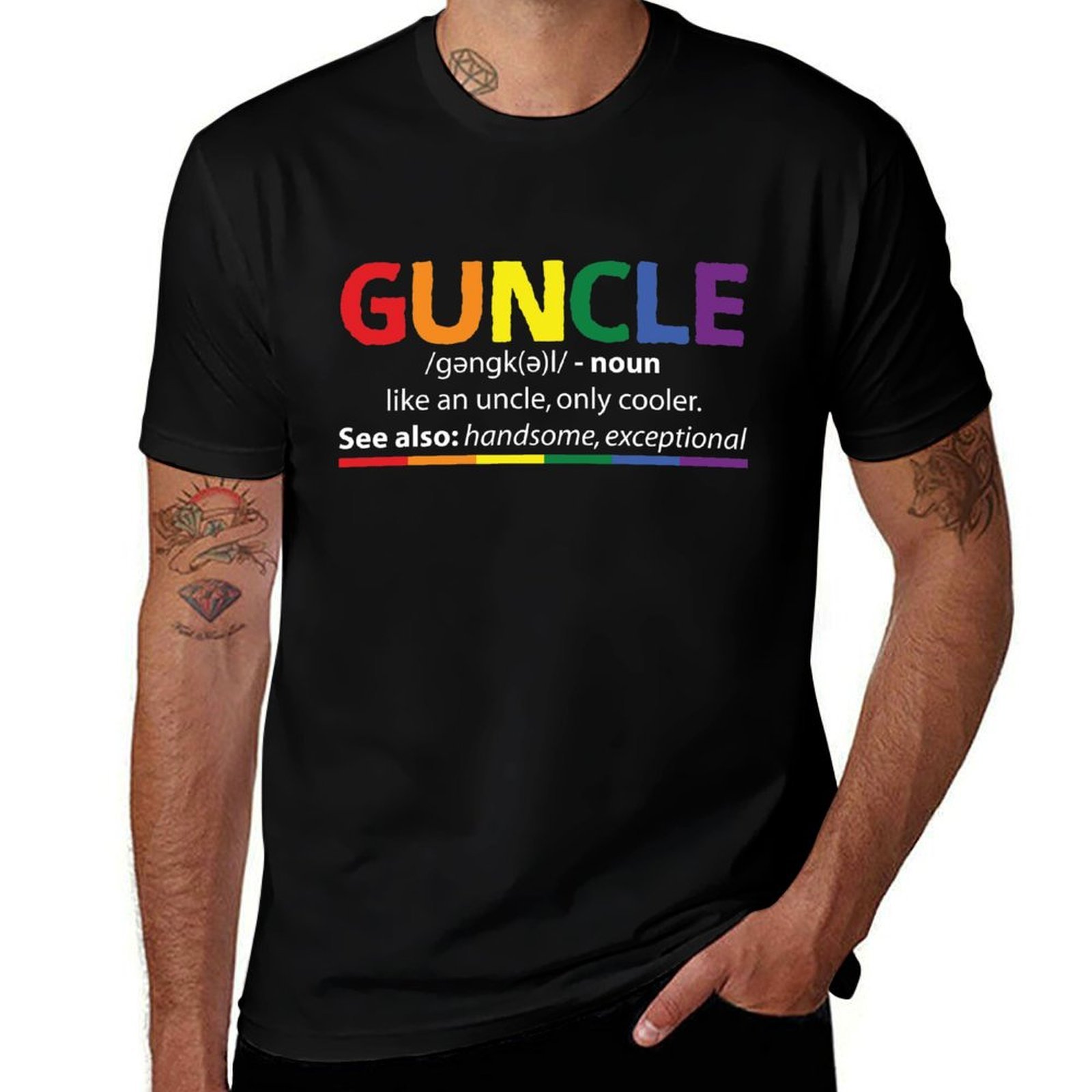 Guncle - تي شيرت بعبارة تعريف  - مراجعة Street Fashion Definition وسعره