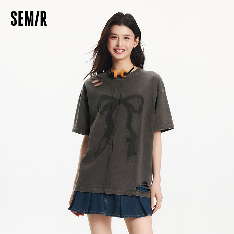 تي شيرت نسائي قطني فضفاض بأكما - مراجعة Longline Tee Oversized وسعره