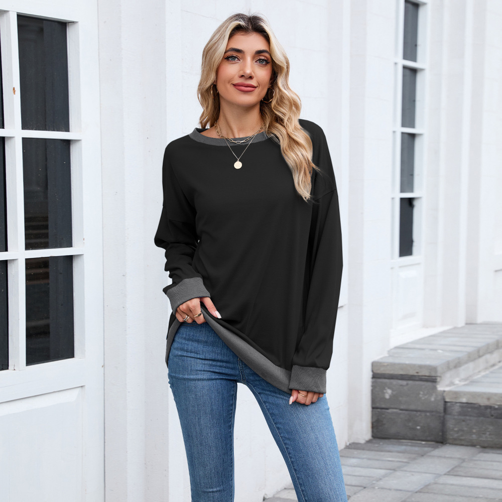 بلوزة نسائية عصرية فضفاضة برقب - مراجعة Oversized Crewneck Fleece وسعره