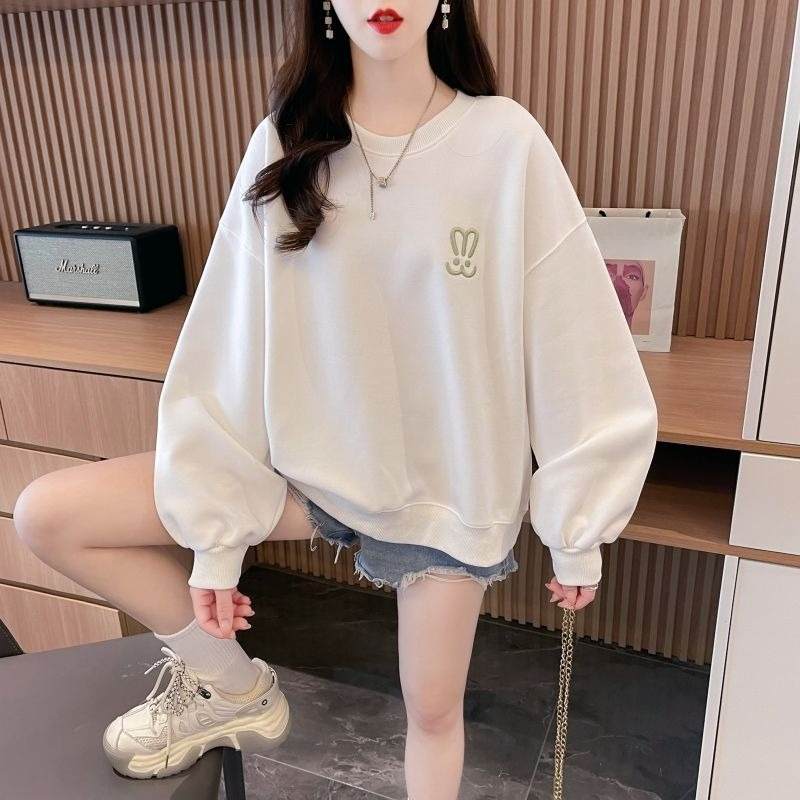 سترة نسائية خفيفة الوزن بياقة  - مراجعة Oversized Crewneck Fleece وسعره