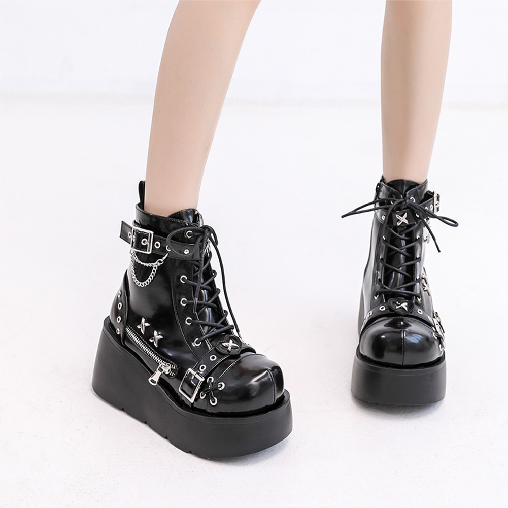 أحذية نسائية جديدة تمامًا، بوت - مراجعة Street Fashion Goth وسعره