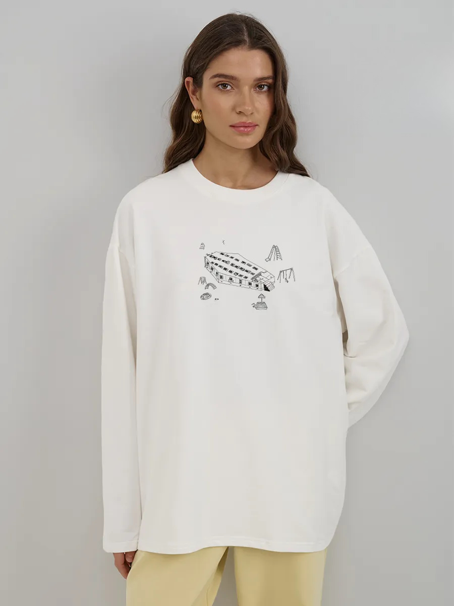 قميص نسائي بأكمام طويلة من الق - مراجعة Longline Tee Oversized وسعره