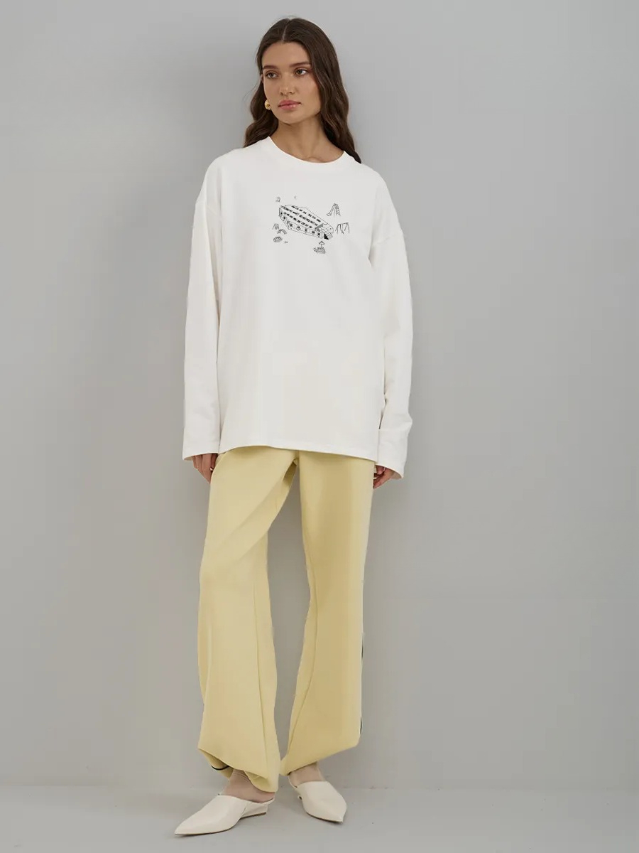 قميص نسائي بأكمام طويلة من الق - مراجعة Longline Tee Oversized وسعره