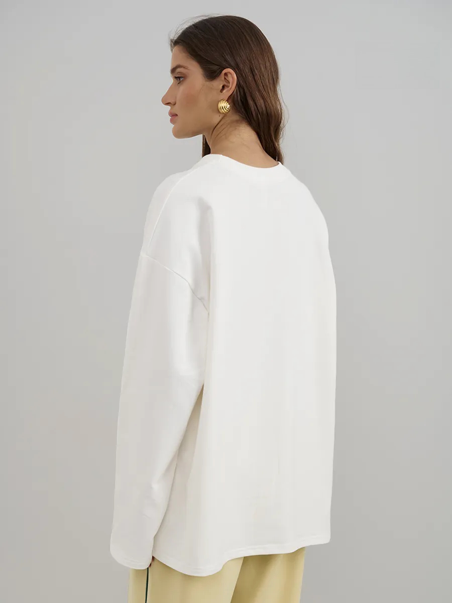 قميص نسائي بأكمام طويلة من الق - مراجعة Longline Tee Oversized وسعره