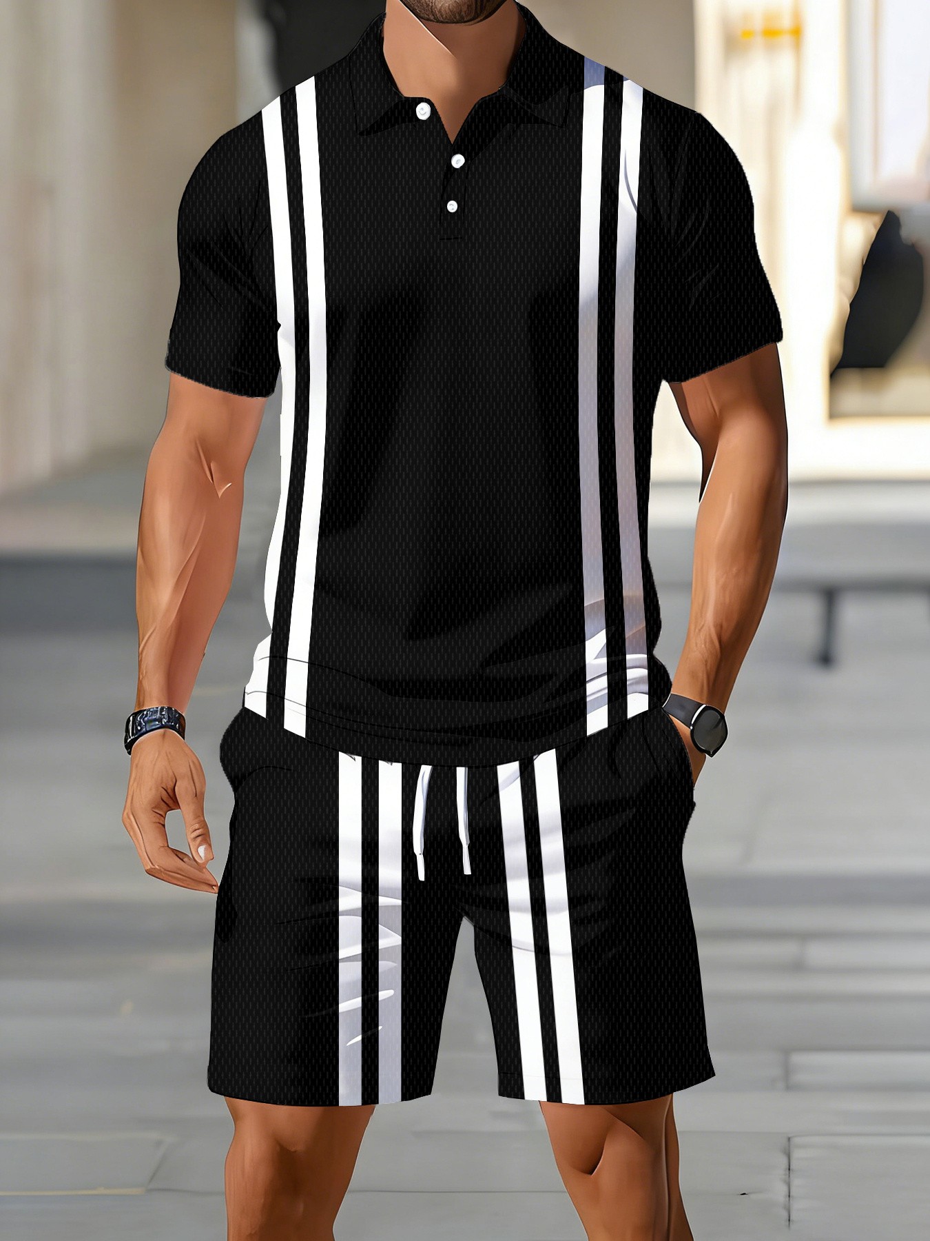 طقم قميص بولو رجالي أمريكي جدي - مراجعة Street Fashion Summer 2026 وسعره
