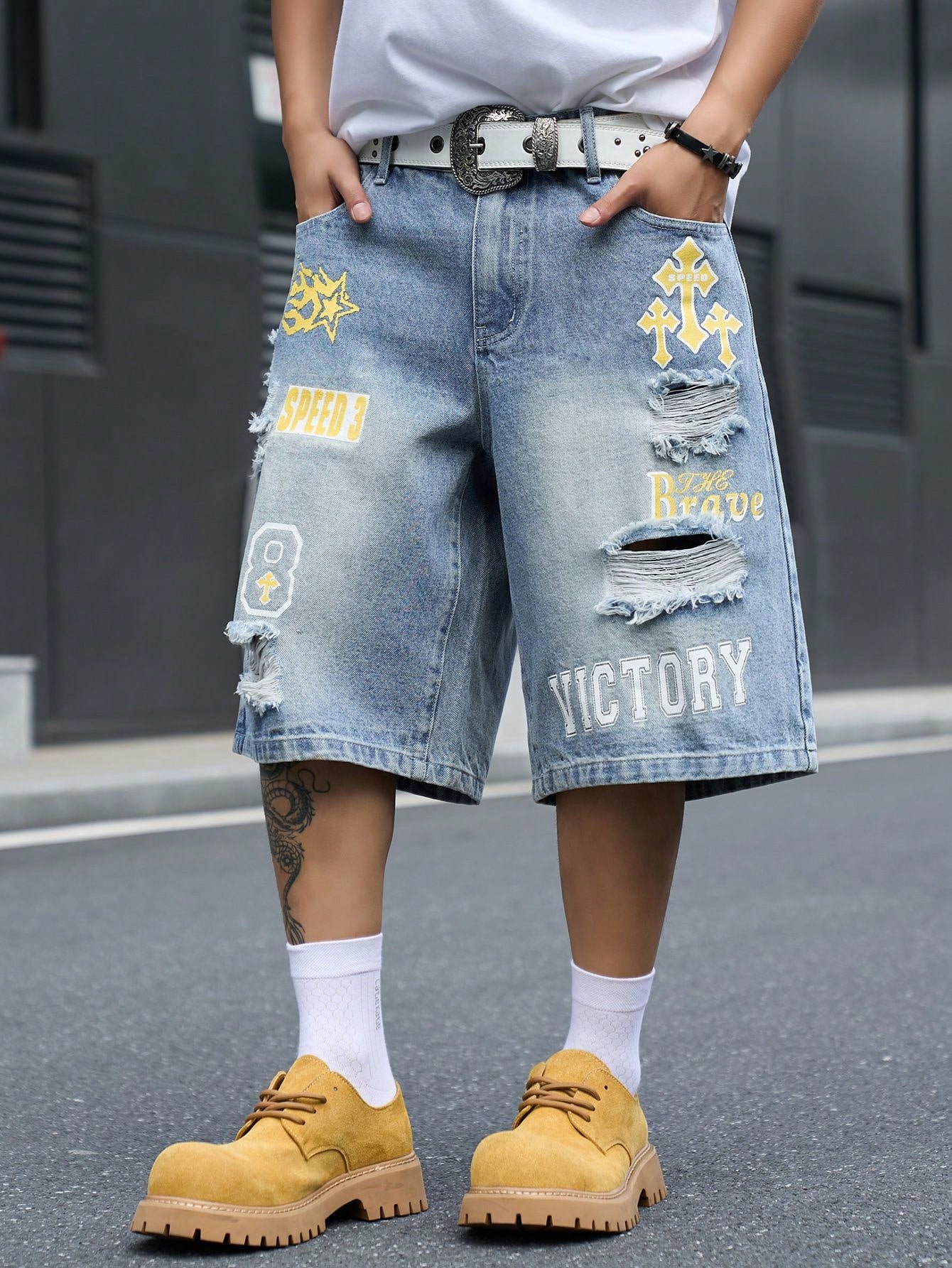 شورت برمودا من الدنيم بقصة فضف - مراجعة Street Fashion Baggy وسعره