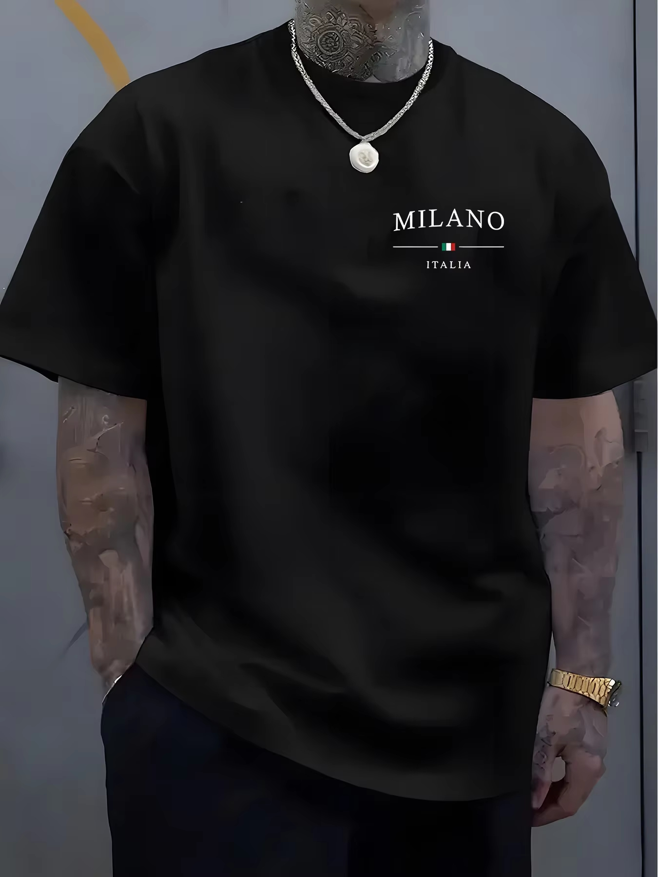 تي شيرت رجالي كاجوال بأكمام قص - مراجعة Street Fashion Milan وسعره